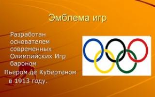 Олимпийские игры. История олимпийских игр